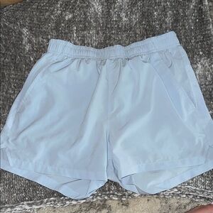 Women’s Athletic Shorts in Light Blue with Elastic Waist